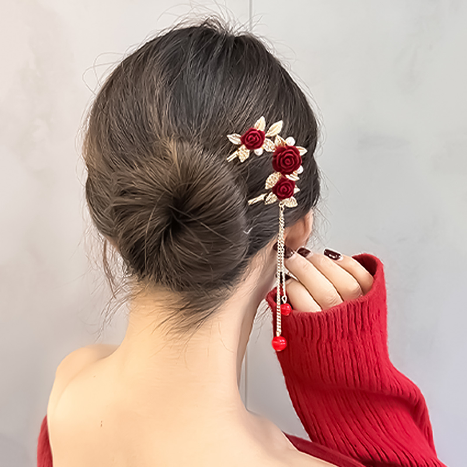 Chinese Style Rose Flower Hair - đánh giá và giá Supply Florist
